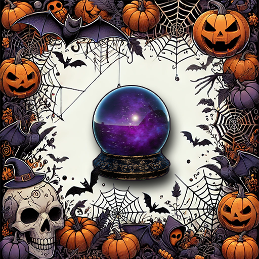 Thumbnail MSVV Halloween Crystal Ball. Place on a shelf or a table for decoration.