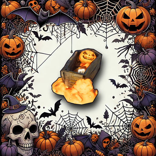 Thumbnail MSVV Halloween Jack O' Lantern Coffin. Making your base location a bit more spooky but a bit more festive.